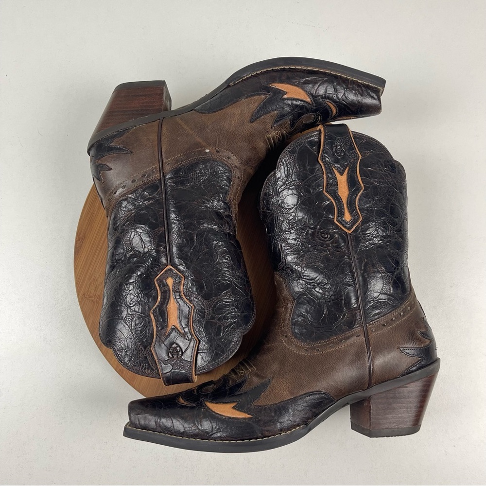 Ariat Dahlia Western Full Grain Leather Floral Embossed Women’s Boots - Picture 5 of 9